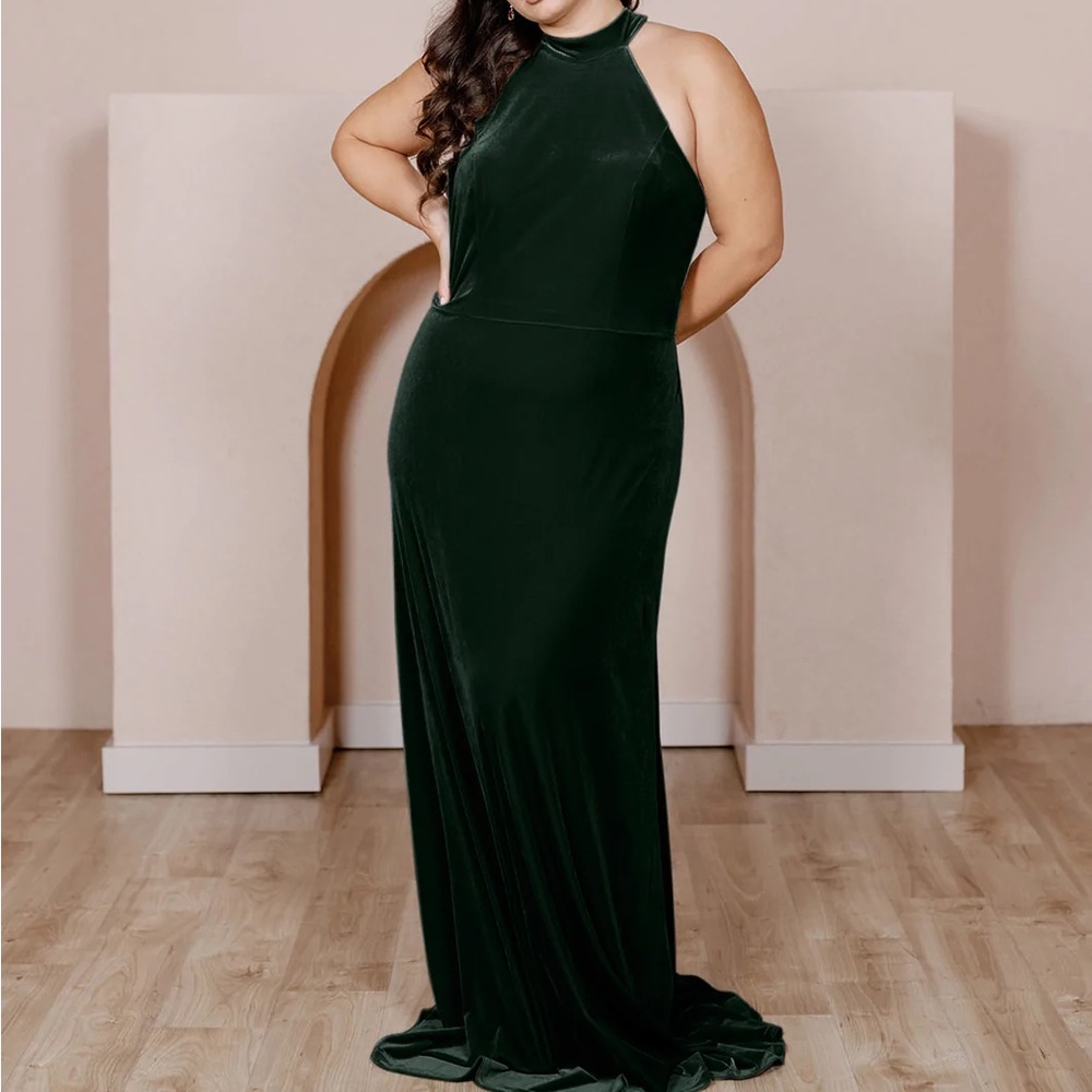 REVELRY Emerald Velvet Dress